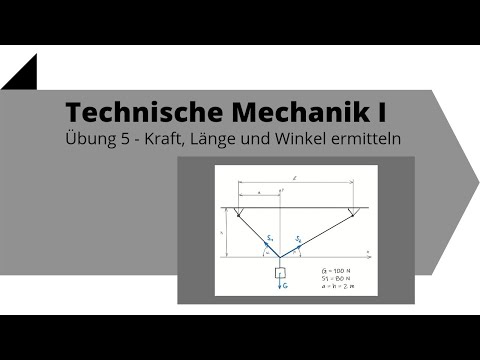 Kraft, Länge und Winkel ermitteln - Technische Mechanik 1, Übung 5