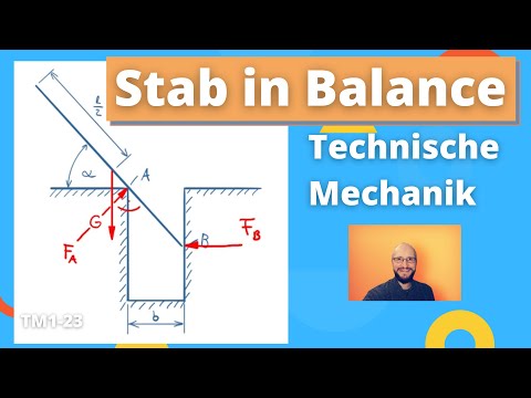 Gleichgewichtslage eines (ideal glatten) Stabs ermitteln - Technische Mechanik 1, Übung 23