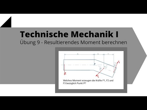 Technische Mechanik 1, Übung 9 - Resultierendes Moment berechnen, schräg angreifende Kraft