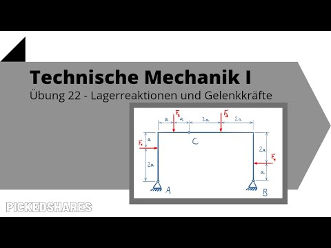 Lagerreaktionen und Gelenkkräfte berechnen - Technische Mechanik 1, Übung 22