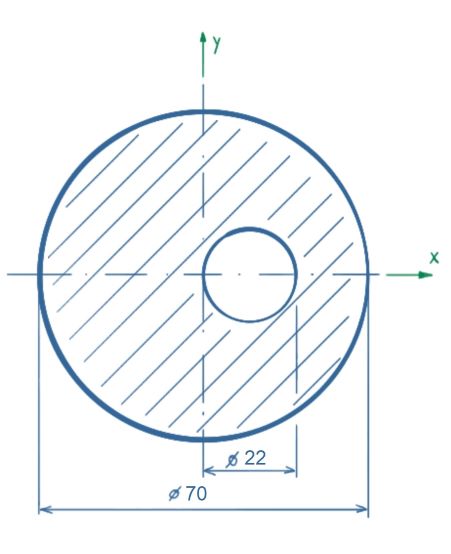 Circular cross-section with bore